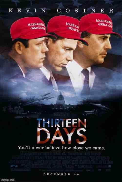 youll never believe how close we’ll come. | image tagged in trump 13 days,mike lindell,trump inauguration,believe it,kevin costner,coming soon | made w/ Imgflip meme maker