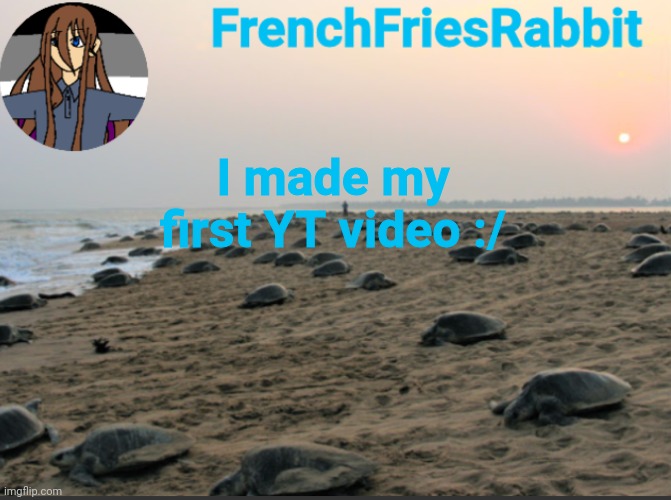 I like turtles | I made my first YT video :/ | image tagged in i like turtles | made w/ Imgflip meme maker