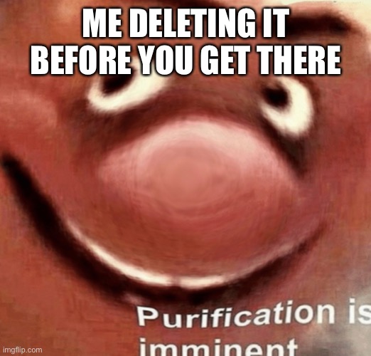 ME DELETING IT BEFORE YOU GET THERE | made w/ Imgflip meme maker