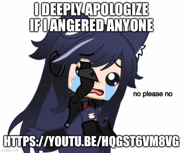 don’t hate me | I DEEPLY APOLOGIZE IF I ANGERED ANYONE; HTTPS://YOUTU.BE/HQGST6VM8VG | image tagged in no please no | made w/ Imgflip meme maker