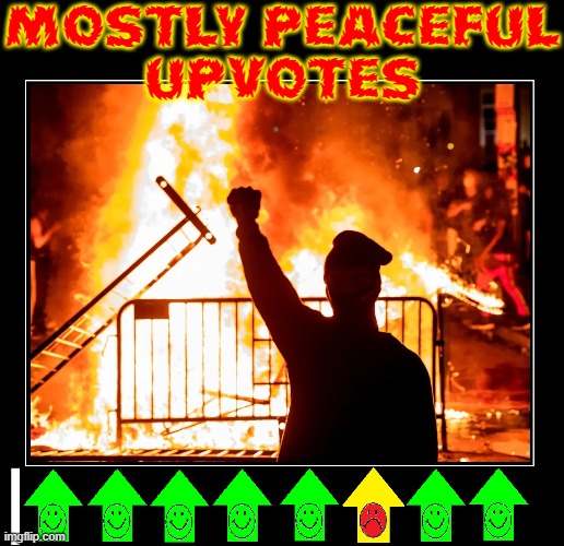MOSTLY PEACEFUL
UPVOTES | made w/ Imgflip meme maker