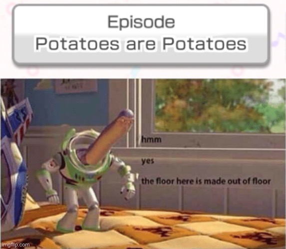 Yes very good maya potatoes are potatoes | image tagged in hmm yes the floor here is made out of floor | made w/ Imgflip meme maker