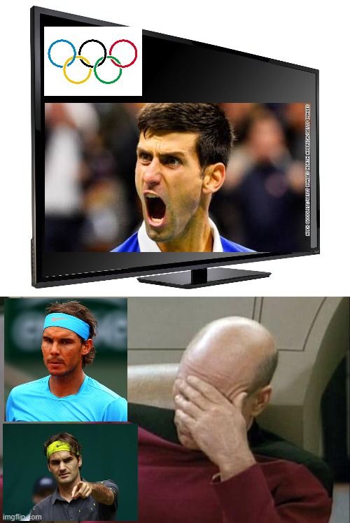 Shame | image tagged in captain picard facepalm,olympics,sore loser,shame,tantrum,tennis | made w/ Imgflip meme maker