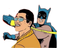 Batman slapping Asian with song stuck in head png Blank Meme Template