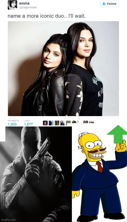 image tagged in name a more iconic duo,blank white template | made w/ Imgflip meme maker