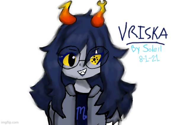 Damn I did bad- anyway here's a drawing of Vriska I just drew. | image tagged in homestuck,art | made w/ Imgflip meme maker