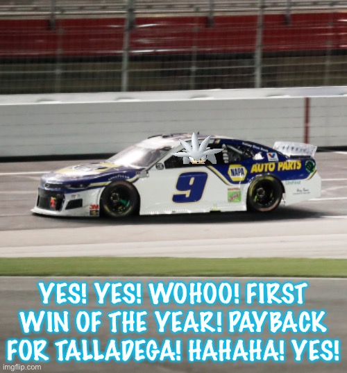 Silver wins for the first time in Kansas. Full Classification in the comments. | YES! YES! WOHOO! FIRST WIN OF THE YEAR! PAYBACK FOR TALLADEGA! HAHAHA! YES! | image tagged in kansas,silver the hedgehog,silver,nascar,memes,nmcs | made w/ Imgflip meme maker
