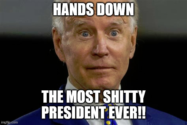 crappy | HANDS DOWN; THE MOST SHITTY
PRESIDENT EVER!! | image tagged in crappy | made w/ Imgflip meme maker
