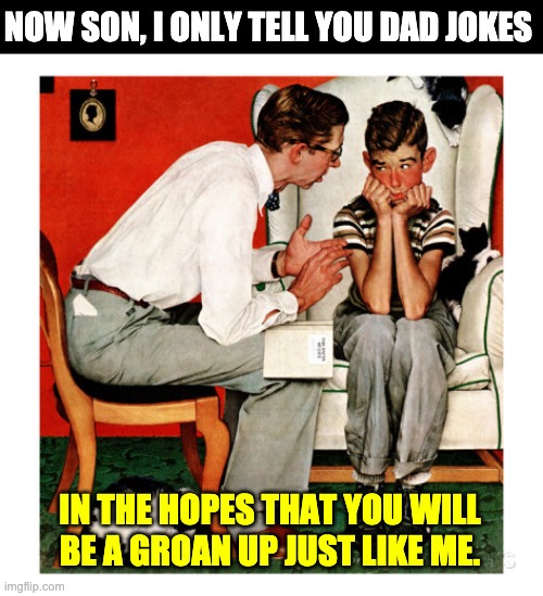 Full groan pun | NOW SON, I ONLY TELL YOU DAD JOKES; IN THE HOPES THAT YOU WILL BE A GROAN UP JUST LIKE ME. | image tagged in now son do you know | made w/ Imgflip meme maker