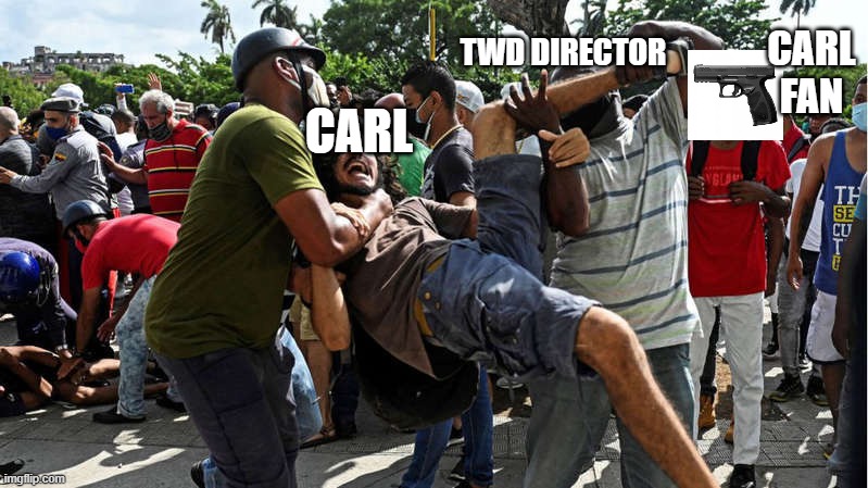 punisher range. | CARL FAN; TWD DIRECTOR; CARL | image tagged in punisher range,twd,principal,carl,fan,fan carl | made w/ Imgflip meme maker