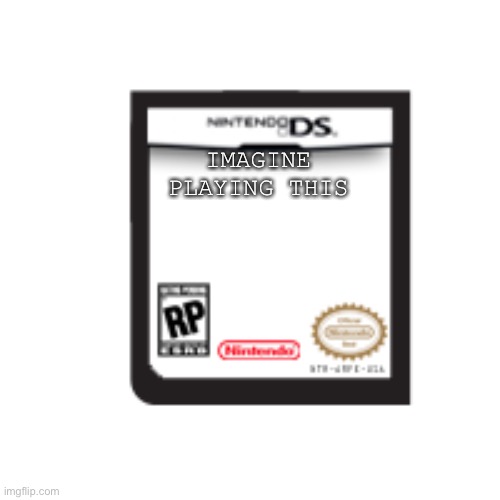 If you get the joke you didn’t live under a rock since 2004. |  IMAGINE PLAYING THIS | image tagged in nintendo ds cartridge blank | made w/ Imgflip meme maker