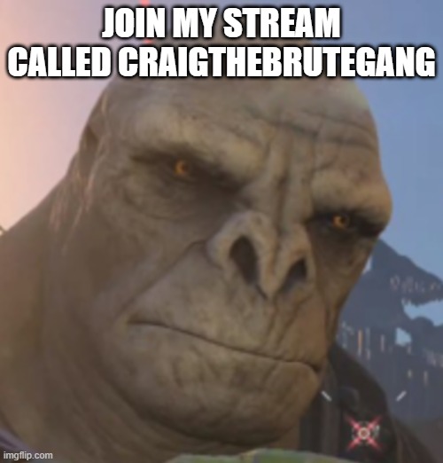 Craig | JOIN MY STREAM CALLED CRAIGTHEBRUTEGANG | image tagged in craig | made w/ Imgflip meme maker