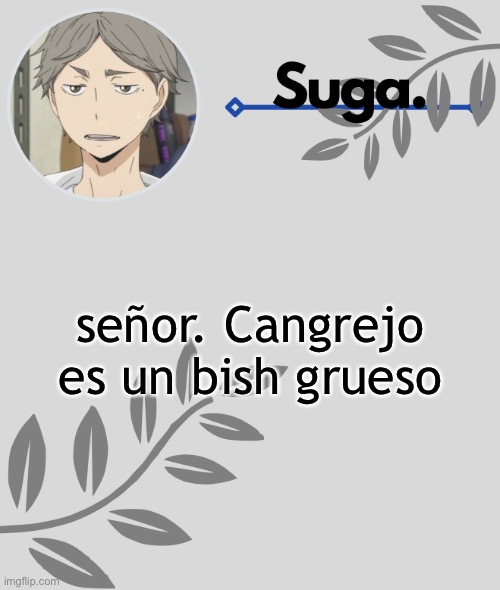 Spanish | señor. Cangrejo es un bish grueso | image tagged in - | made w/ Imgflip meme maker