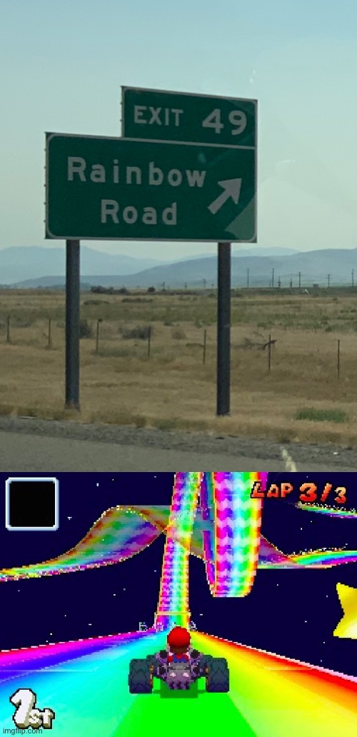 Rainbow Road Idaho edition | image tagged in rainbow road | made w/ Imgflip meme maker