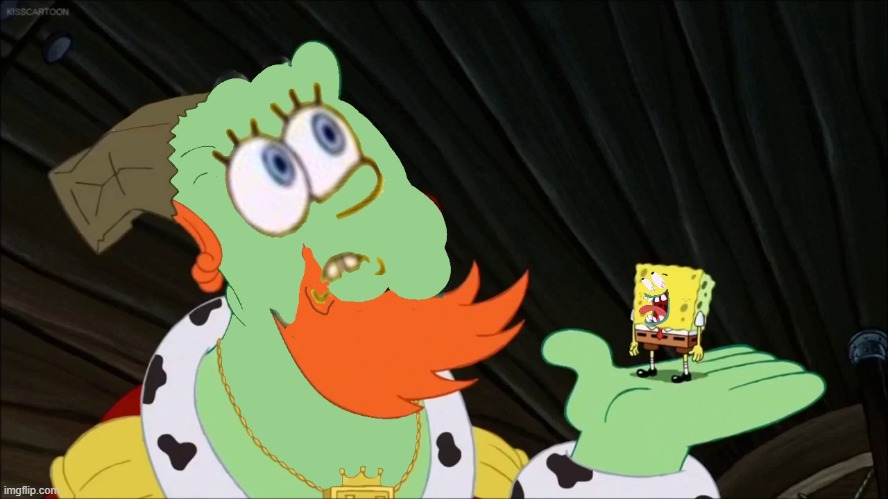 a Neptune and SpongeBob face swap that you will not like. | image tagged in face swap | made w/ Imgflip meme maker