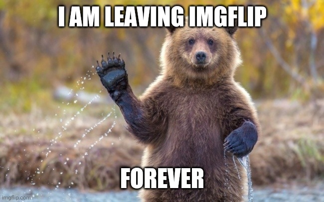 bye bye bear | I AM LEAVING IMGFLIP; FOREVER | image tagged in bye bye bear | made w/ Imgflip meme maker