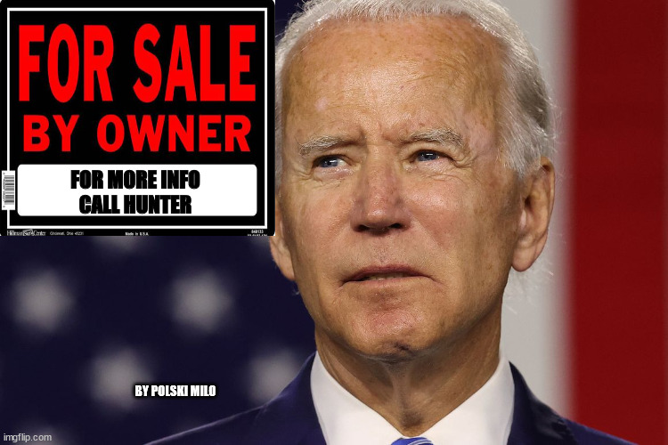 joe for sale | FOR MORE INFO
CALL HUNTER; BY POLSKI MILO | image tagged in political humor | made w/ Imgflip meme maker