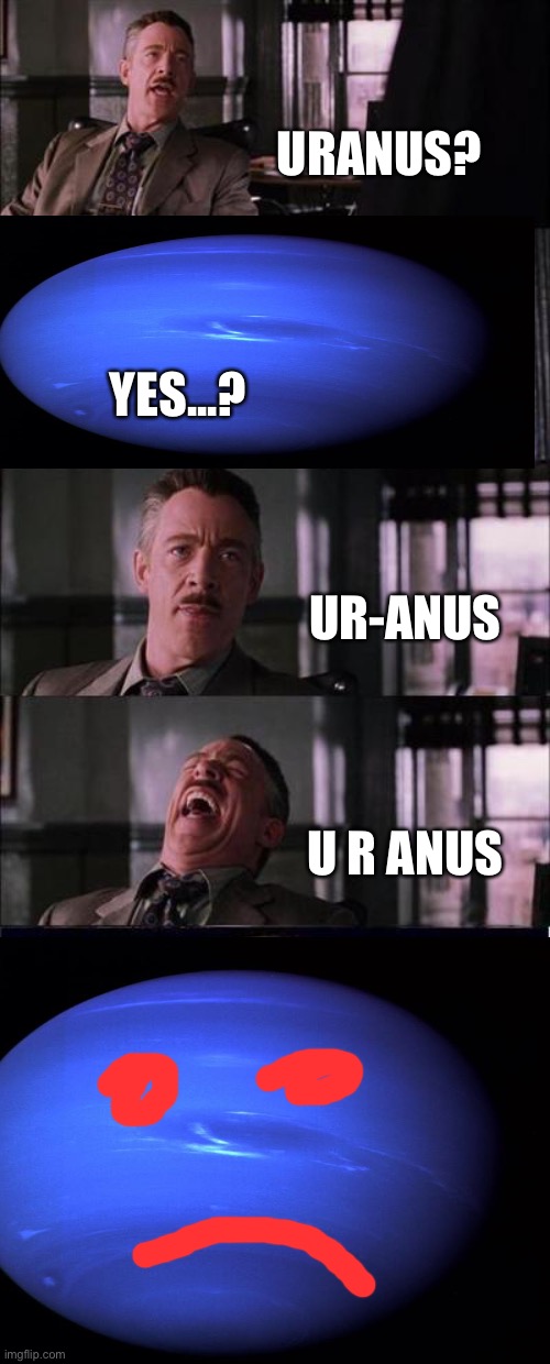 Peter Parker Cry |  URANUS? YES...? UR-ANUS; U R ANUS | image tagged in memes,peter parker cry,uranus | made w/ Imgflip meme maker