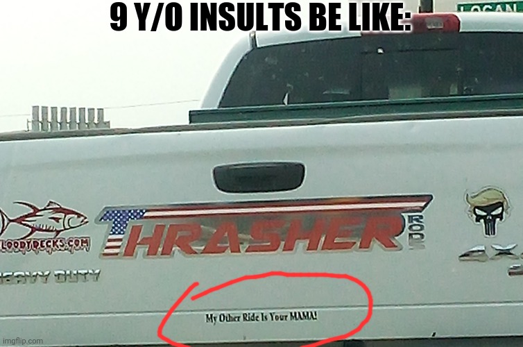 This sticker tho lol | 9 Y/O INSULTS BE LIKE: | made w/ Imgflip meme maker