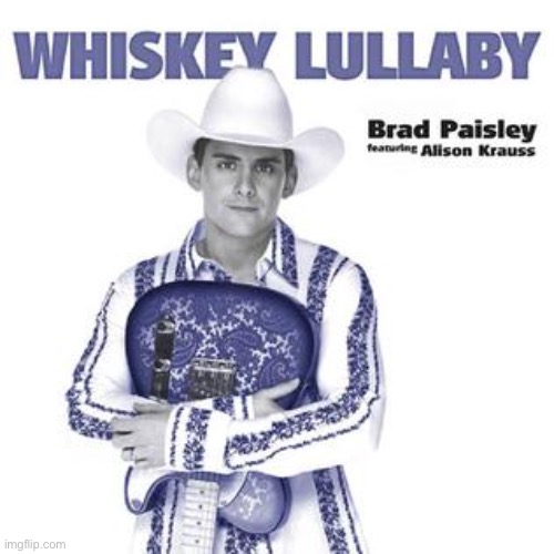 Redo because of title misspell but yeah, I love country music | image tagged in brad paisley,alison krauss | made w/ Imgflip meme maker