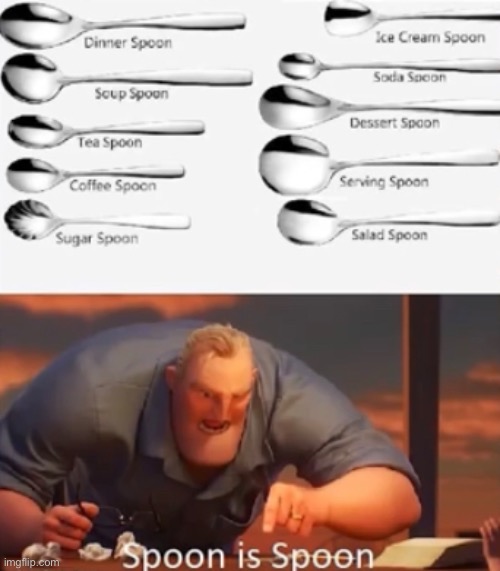 SPOON IS SPOON | image tagged in math is math,spoon | made w/ Imgflip meme maker