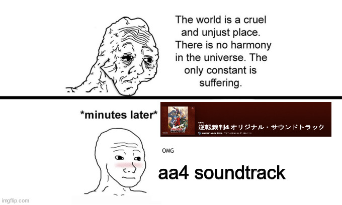 The World is a Cruel and Unjust Place | aa4 soundtrack | image tagged in the world is a cruel and unjust place,ace attorney,aa4,apollo justice | made w/ Imgflip meme maker
