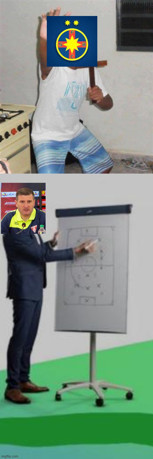 FCSB gets a point in the 1-1 draw against UTA | image tagged in sacred boy with cross | made w/ Imgflip meme maker