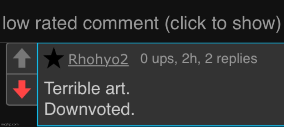 image tagged in low rated comment dark mode version | made w/ Imgflip meme maker