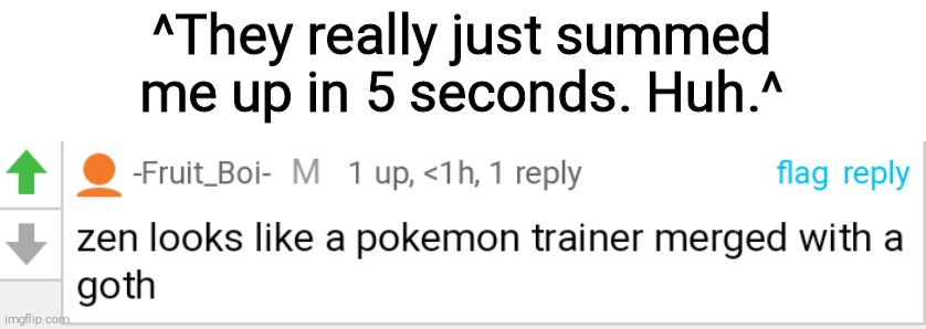 ^They really just summed me up in 5 seconds. Huh.^ | made w/ Imgflip meme maker