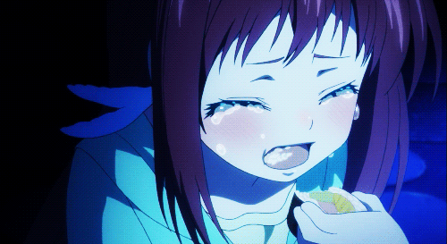 Crying girl eating Blank Meme Template