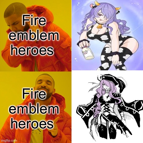 Pirate Camilla alt | Fire emblem heroes; Fire emblem heroes | image tagged in memes,drake hotline bling | made w/ Imgflip meme maker