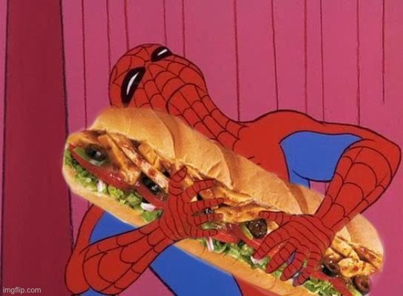 Spiderman sandwich | image tagged in spiderman sandwich | made w/ Imgflip meme maker
