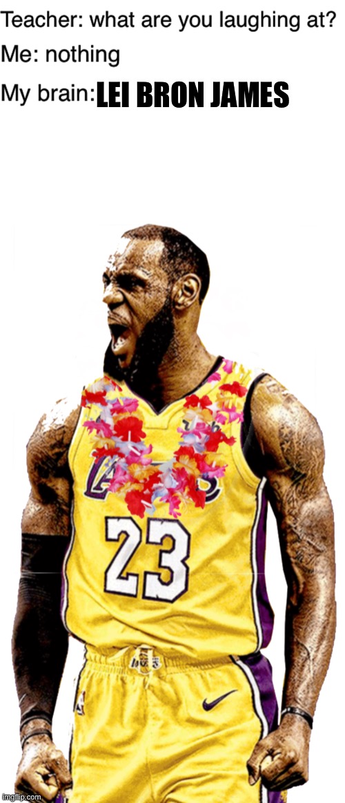 LEI BRON JAMES | image tagged in teacher what are you laughing at | made w/ Imgflip meme maker