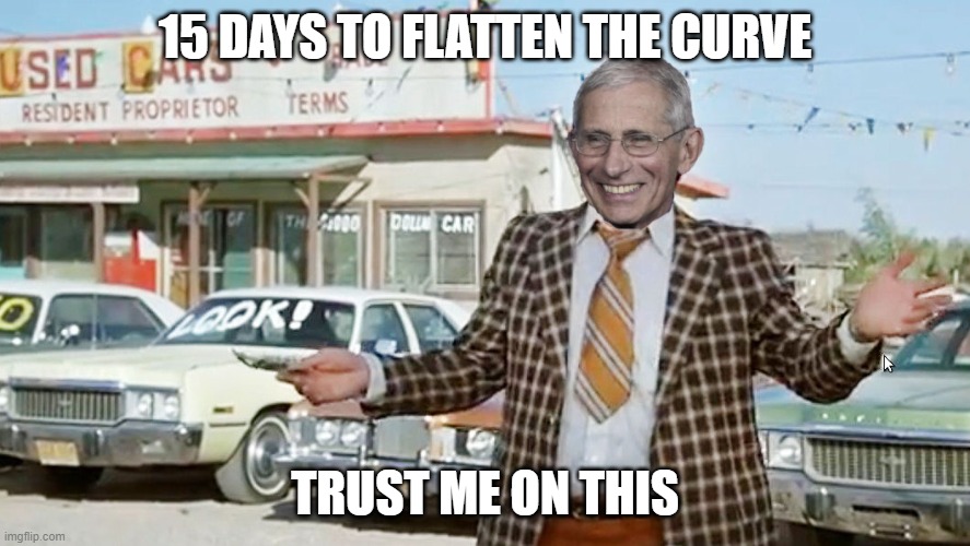 15 DAYS TO FLATTEN THE CURVE; TRUST ME ON THIS | made w/ Imgflip meme maker