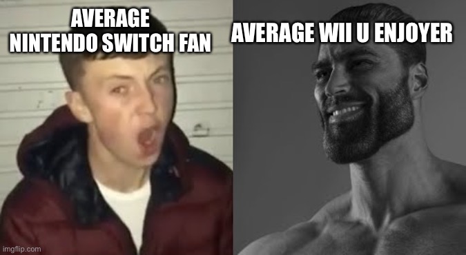 Average Switch Fan vs. Average Wii U Enjoyer | AVERAGE NINTENDO SWITCH FAN; AVERAGE WII U ENJOYER | image tagged in average enjoyer meme | made w/ Imgflip meme maker
