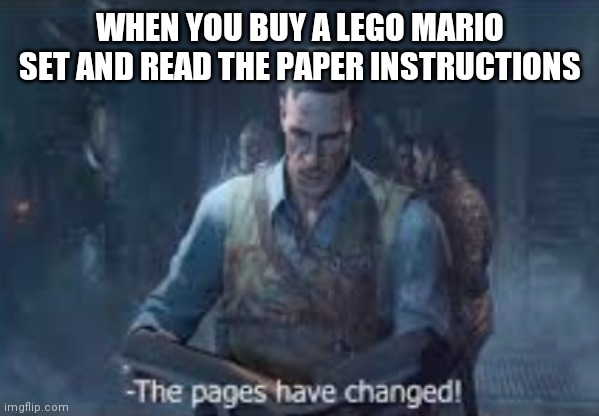 WHEN YOU BUY A LEGO MARIO SET AND READ THE PAPER INSTRUCTIONS | made w/ Imgflip meme maker