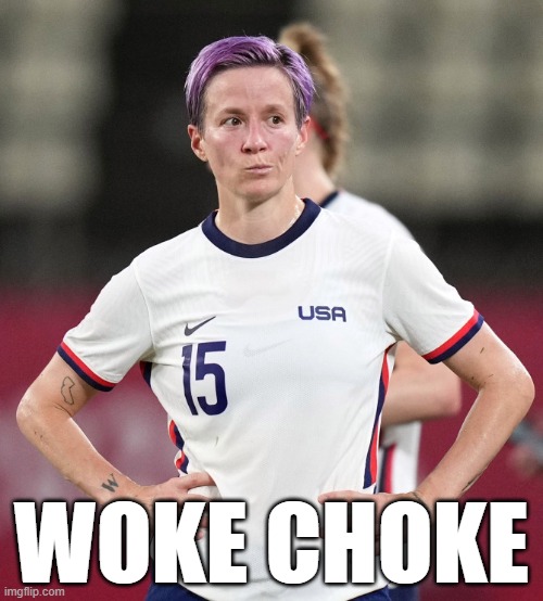 Little Mr. Purple Hair Rapinoe | WOKE CHOKE | image tagged in little mr purple hair rapinoe | made w/ Imgflip meme maker