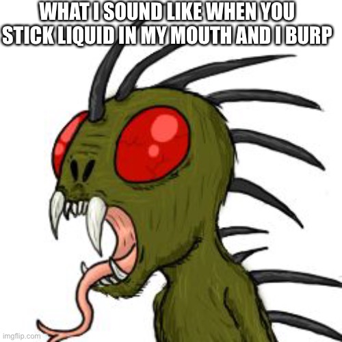 Gross |  WHAT I SOUND LIKE WHEN YOU STICK LIQUID IN MY MOUTH AND I BURP | image tagged in el chupacabra | made w/ Imgflip meme maker