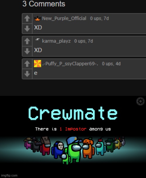 1 imposter | image tagged in among us crewmate | made w/ Imgflip meme maker