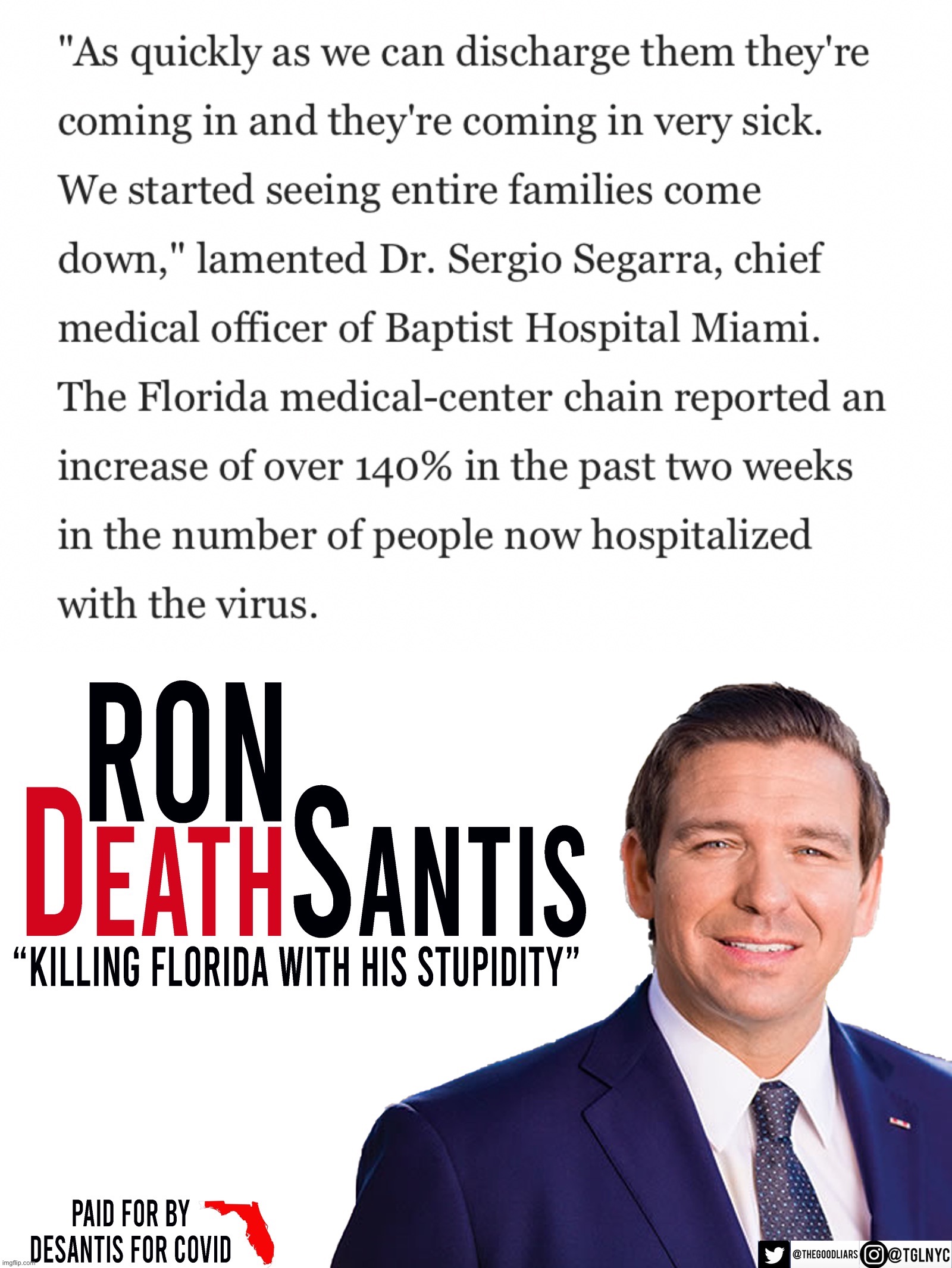 Meanwhile in Florida… | image tagged in rondeathsantis,ron desantis,florida,covid-19,coronavirus,meanwhile in florida | made w/ Imgflip meme maker