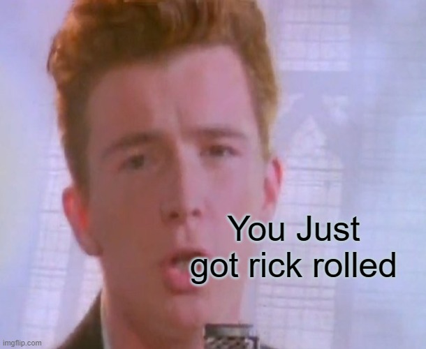 Yes. | You Just got rick rolled | image tagged in rick rolled | made w/ Imgflip meme maker