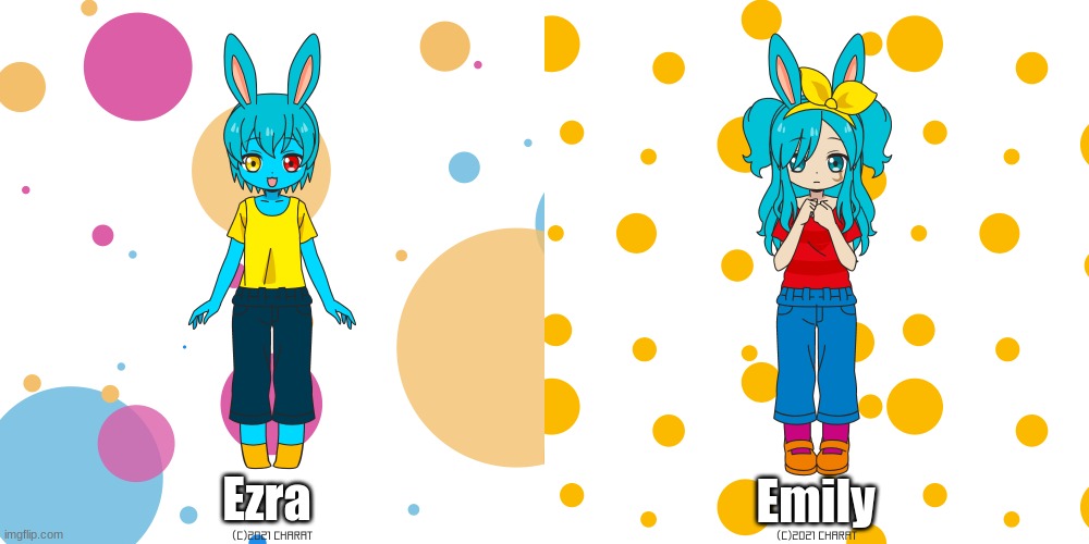 Jess's two younger siblings | Ezra; Emily | image tagged in charat,ezra,emily | made w/ Imgflip meme maker