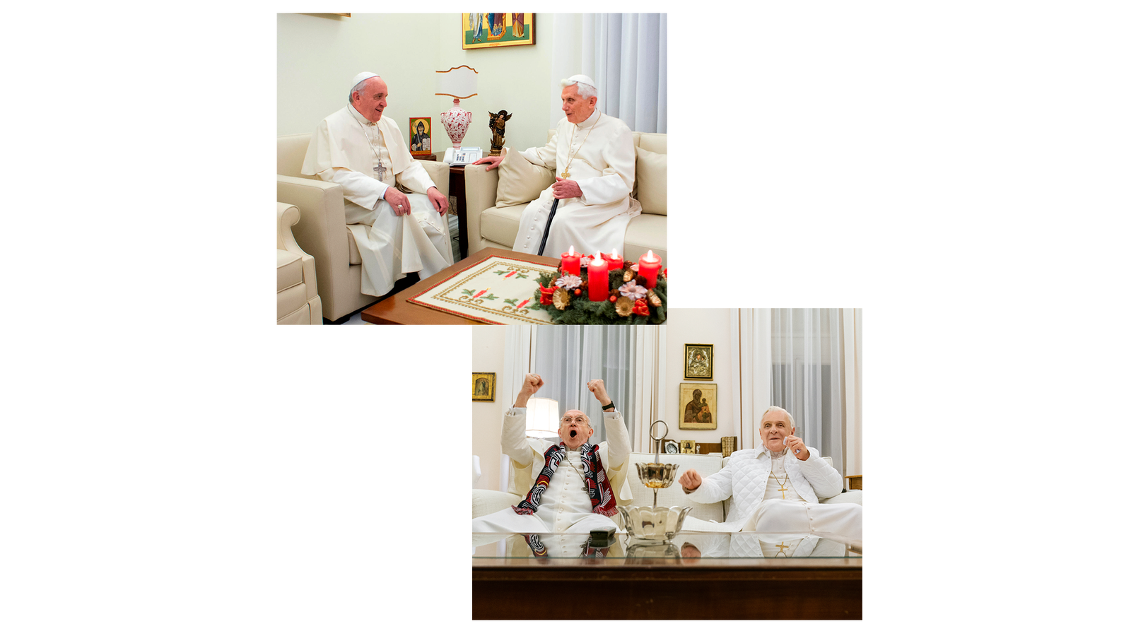 High Quality Two popes Blank Meme Template