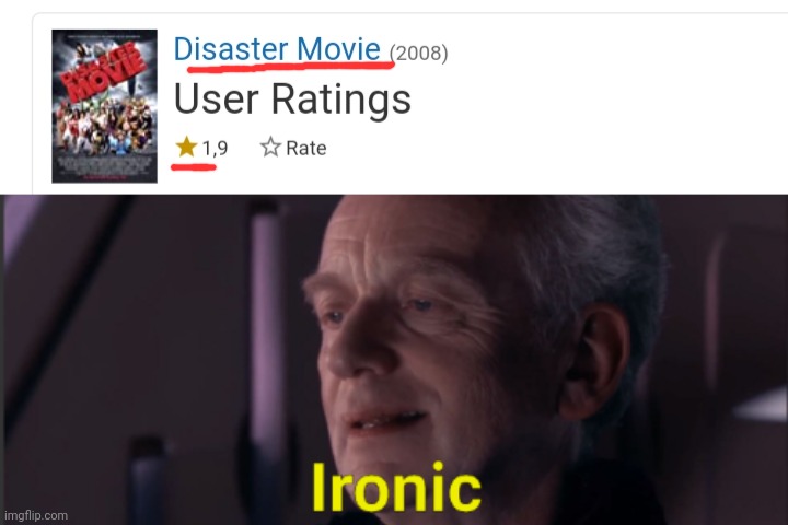 At least it's not false advertising | image tagged in palpatine ironic text,memes,movies,ironic | made w/ Imgflip meme maker