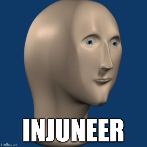 meme man | INJUNEER | image tagged in meme man | made w/ Imgflip meme maker