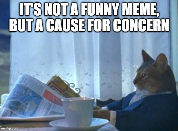 Cat newspaper | IT'S NOT A FUNNY MEME, BUT A CAUSE FOR CONCERN | image tagged in cat newspaper | made w/ Imgflip meme maker