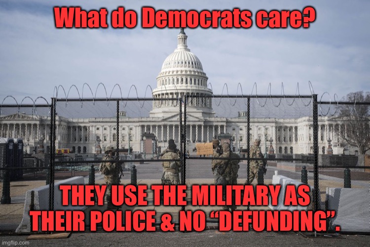 Washington D.C. | What do Democrats care? THEY USE THE MILITARY AS THEIR POLICE & NO “DEFUNDING”. | image tagged in washington d c | made w/ Imgflip meme maker