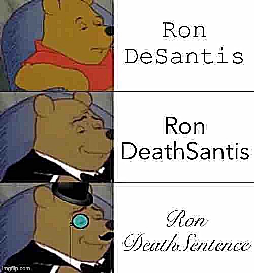 Florida Governor Ron _____ | image tagged in fancy winnie the pooh meme,fancy pooh,ron desantis,ron deathsantis,ron deathsentence,meanwhile in florida | made w/ Imgflip meme maker