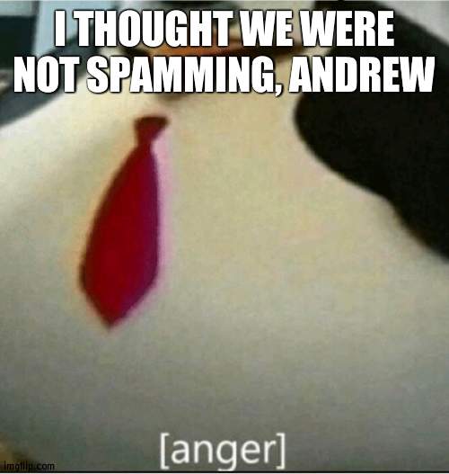 These images from everyone are from less than an hour on the whole page | I THOUGHT WE WERE NOT SPAMMING, ANDREW | image tagged in anger,hypocrisy | made w/ Imgflip meme maker