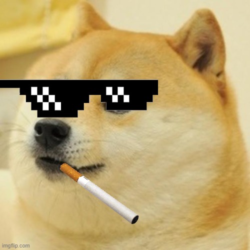 Cool doge smoking cigs | image tagged in doge,smoking | made w/ Imgflip meme maker